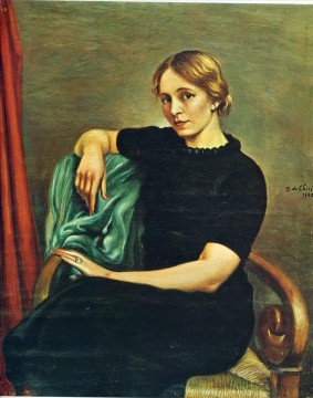 ジョルジョ・デ・キリコ Painting - 黒いドレスを着たイサの肖像画 1935年 ジョルジョ・デ・キリコ 形而上学的シュルレアリスム